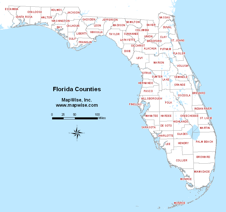Check out Florida Maps Online, where you can make your own county and city