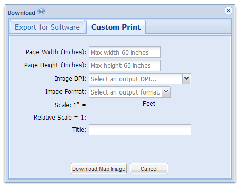 Download Map Image Custom Print Menu