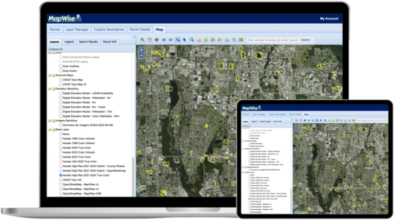 GIS Map Viewer on a laptop and a tablet