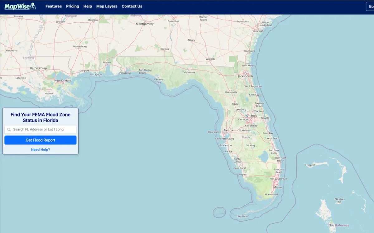 The Flood Zone Tool showing a property and its FEMA flood zone