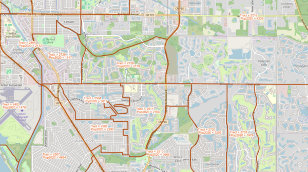 Census Tract Outlines Map Sample