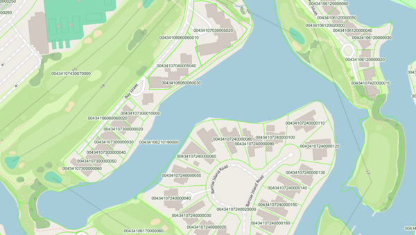Parcel ID (PIN) Labels Map Sample
