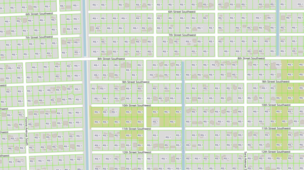 Zoning Labels from Parcels Map Sample