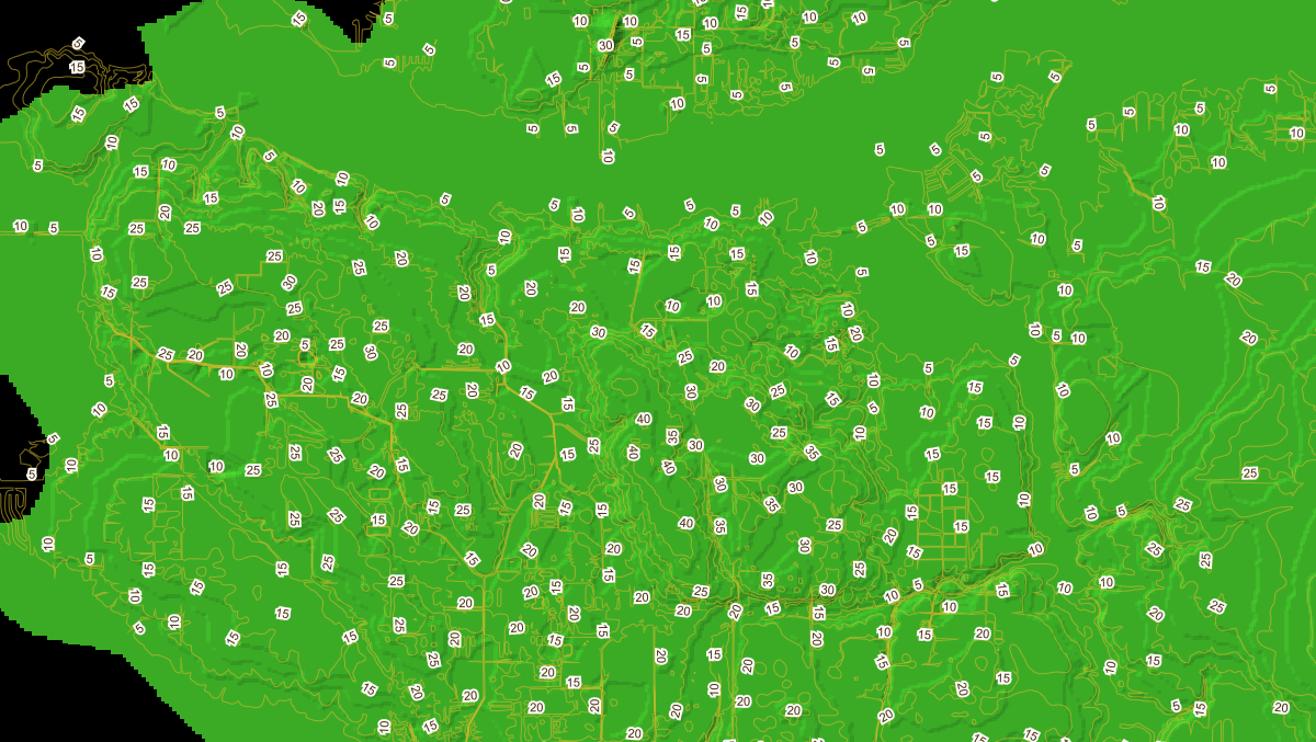 Digital Elevation Model Color Hillshaded 30 Meter Map Sample