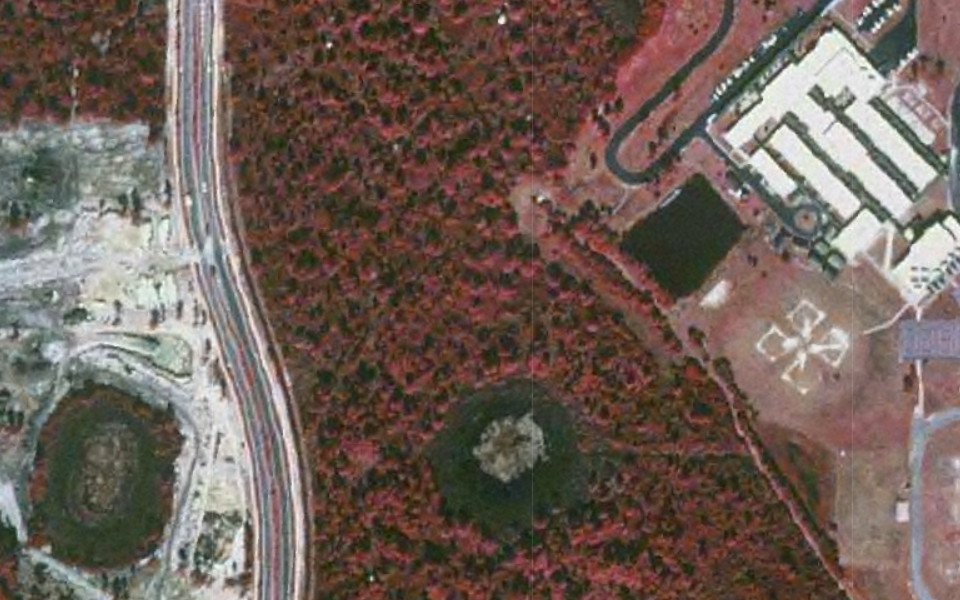 Aerial Photo 1995 1-meter Color Infrared Sample