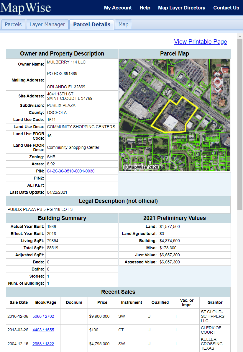 Florida County Property Appraiser Search, Parcel Maps and Data