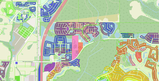 Example of parcels color coded by year built. Colors correspond to decades. 
                    Makes it easy to spot areas of new development and growth trends over time.